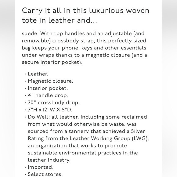 madewell The Basketweave Mini Crossbody Tote in Leather and Suede - Picture 3 of 5